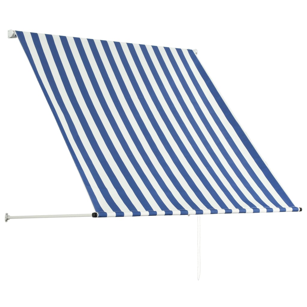 Retractable Awning 150x150 cm Blue and White