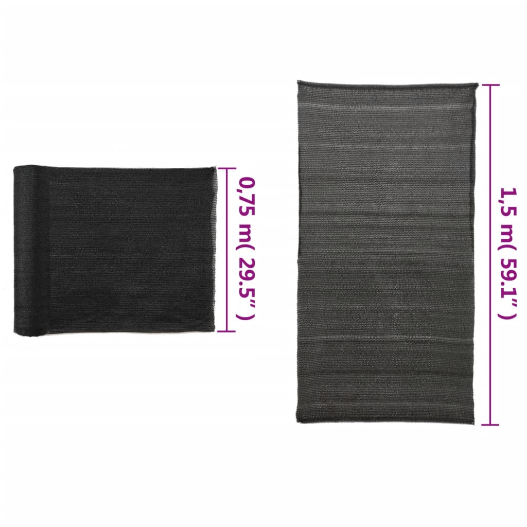 Privacy Net HDPE 1.5x25 m Black