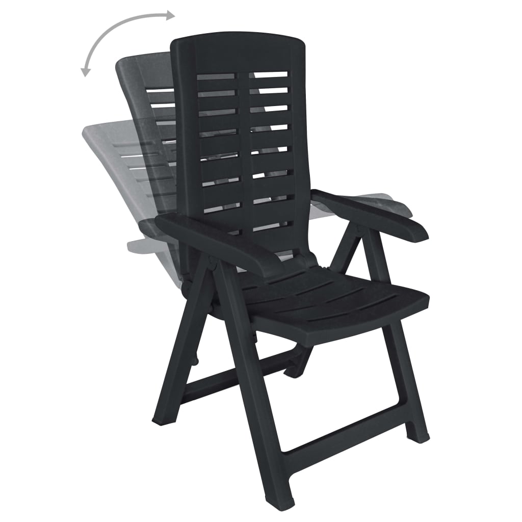 11 Piece Outdoor Dining Set Plastic Anthracite