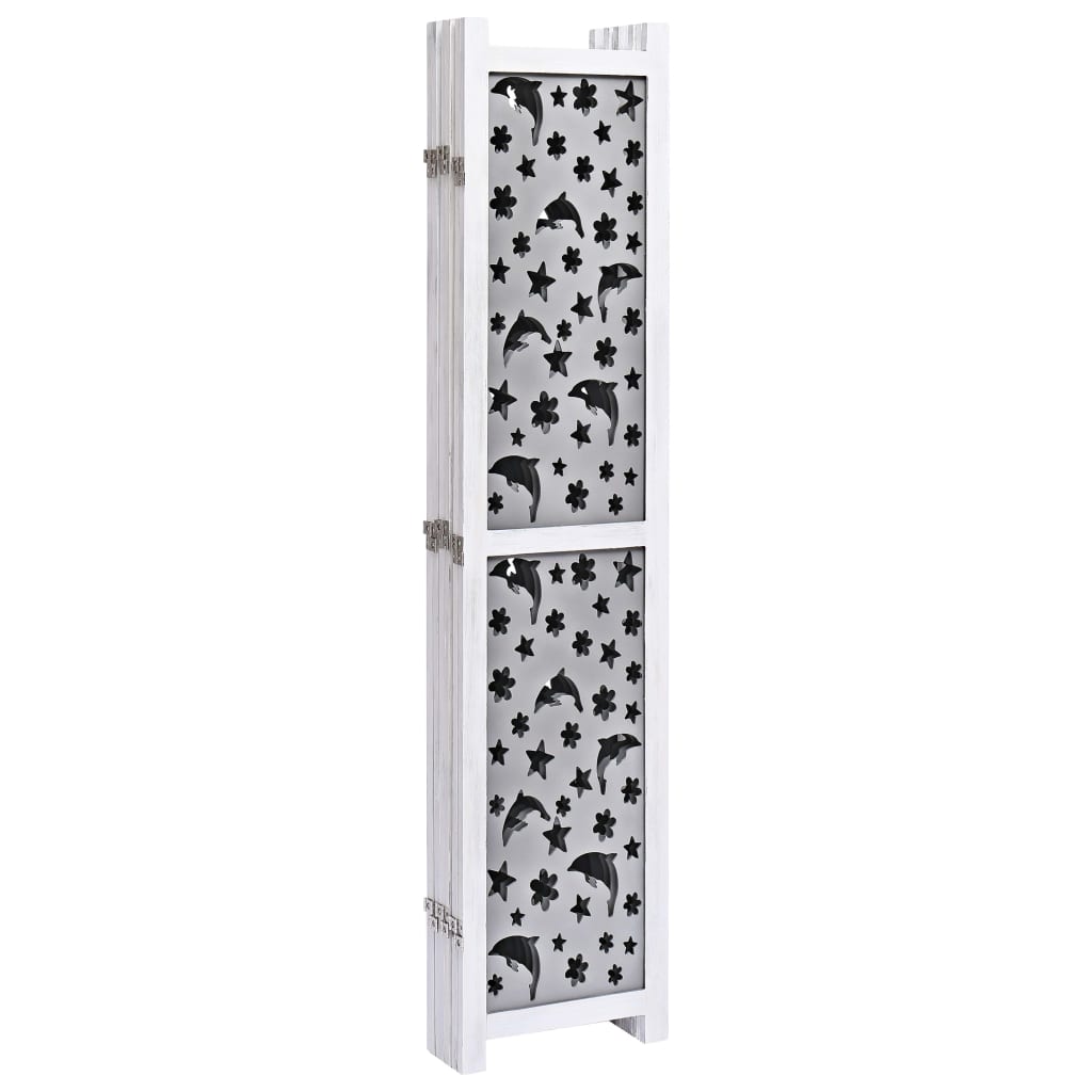 6-Panel Room Divider Grey 210x165 cm Solid Wood