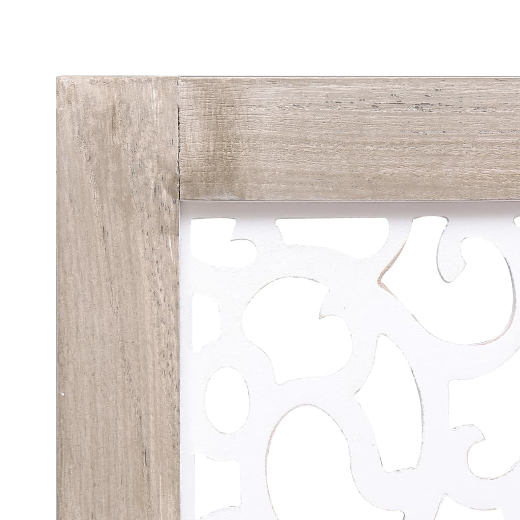 4-Panel Room Divider White 140x165 cm Solid Wood