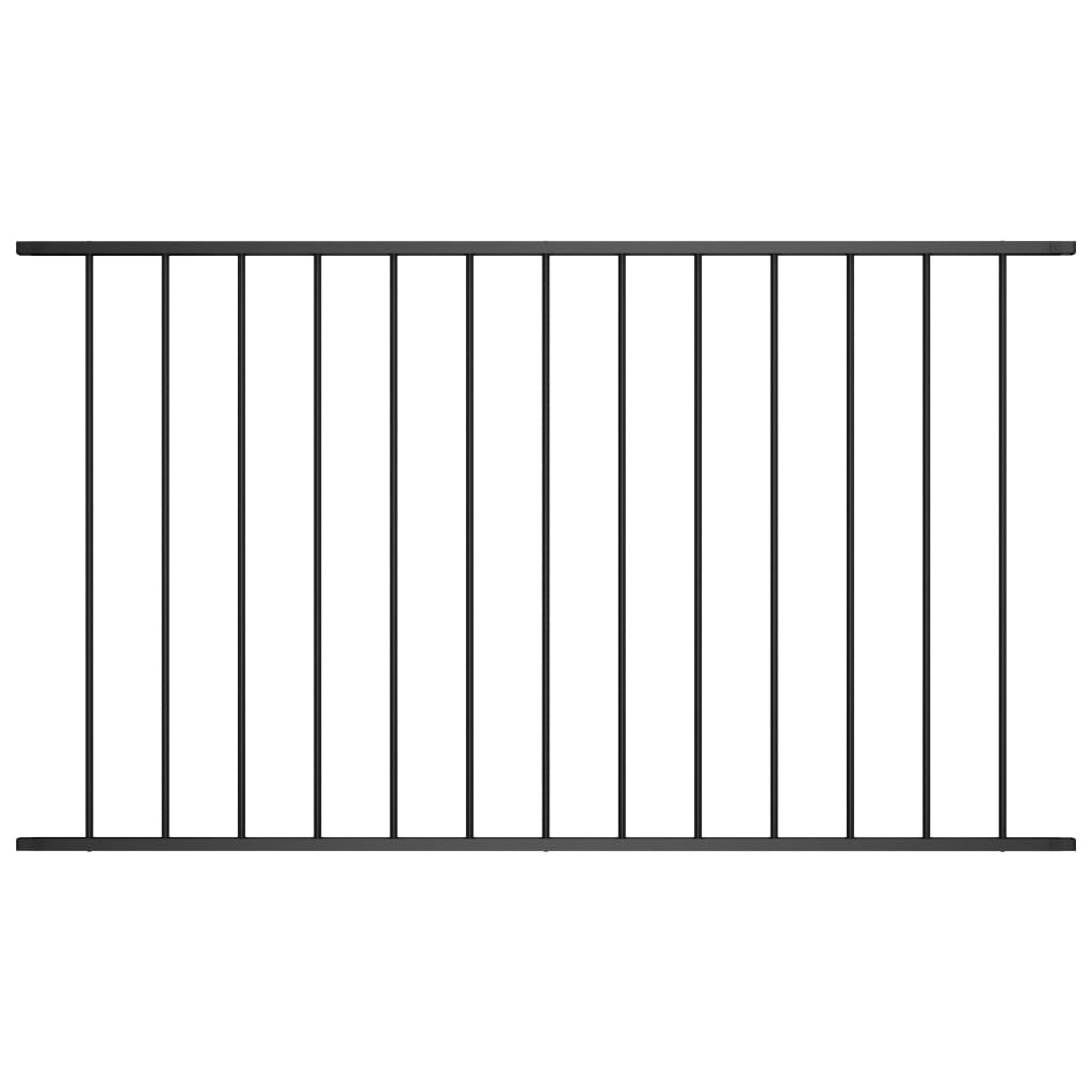 Fence Panel Powder-coated Steel 1.7x1 m Black