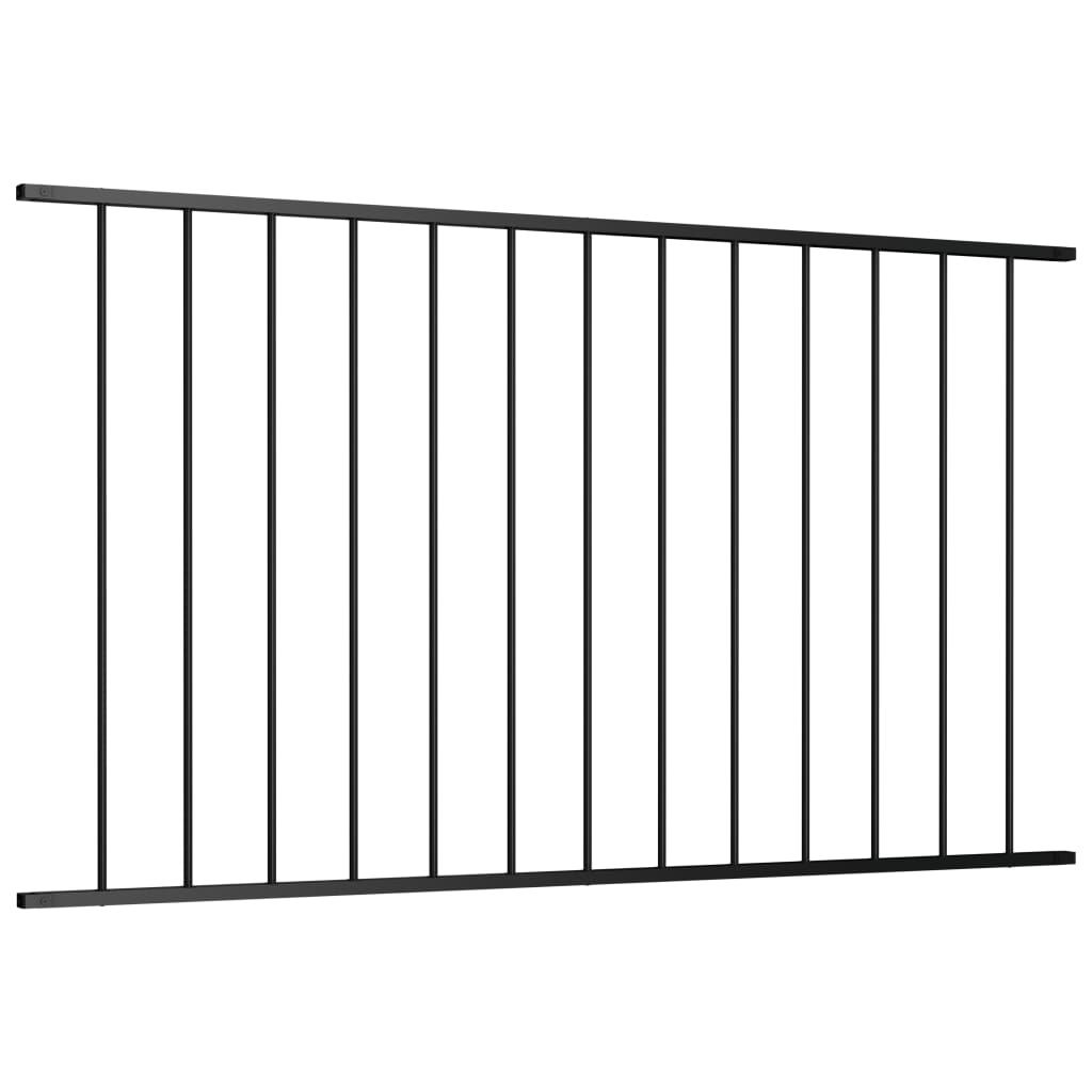 Fence Panel Powder-coated Steel 1.7x1 m Black
