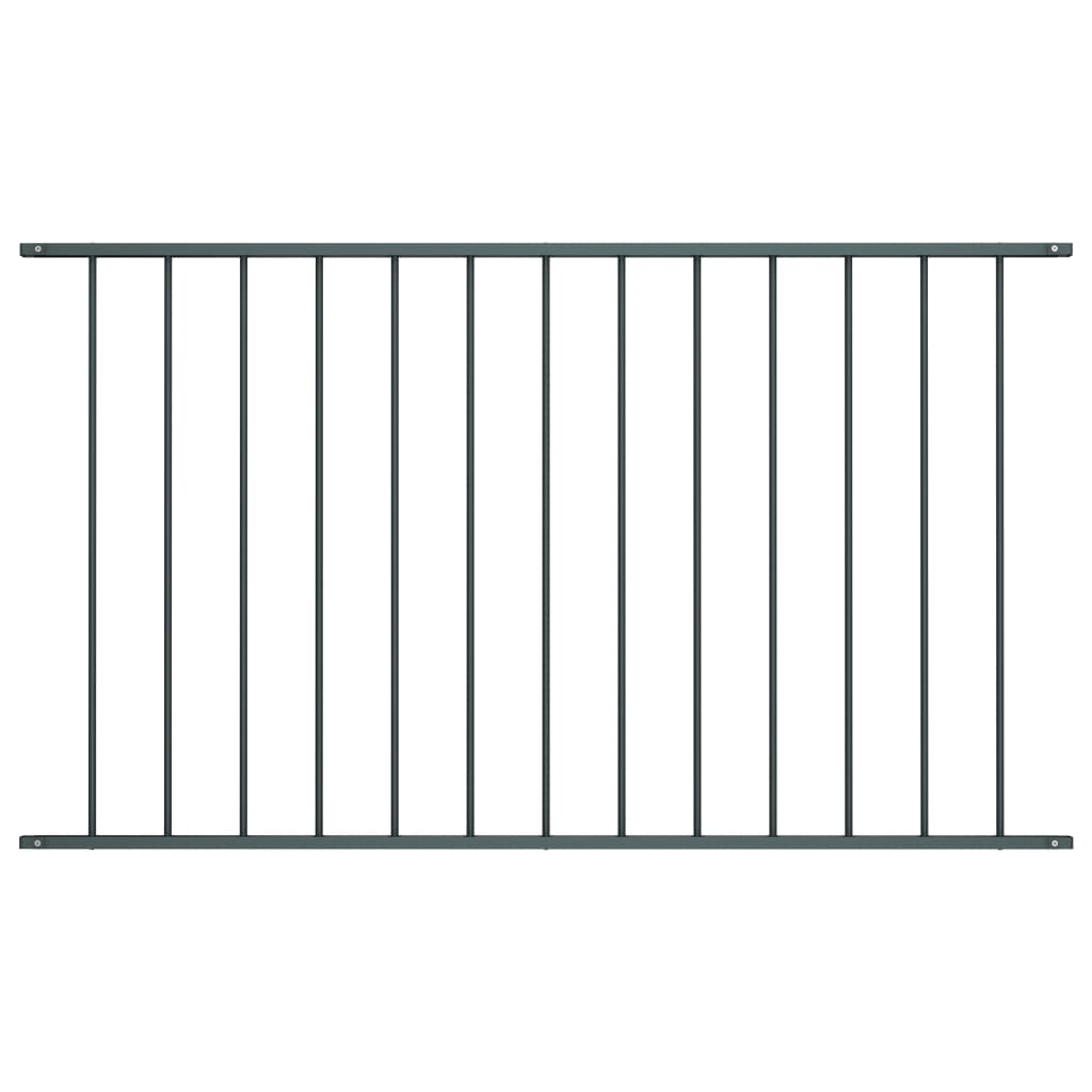 Fence Panel Powder-coated Steel 1.7x1.25 m Anthracite