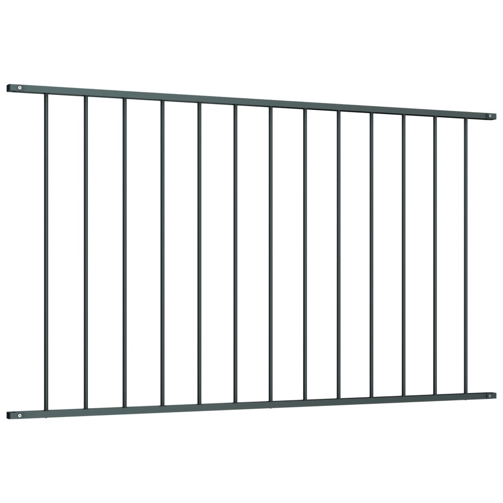 Fence Panel Powder-coated Steel 1.7x1.25 m Anthracite