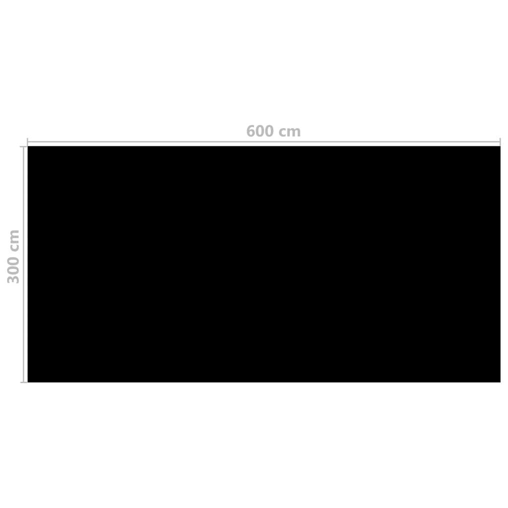 Pool Cover Black 600x300 cm PE