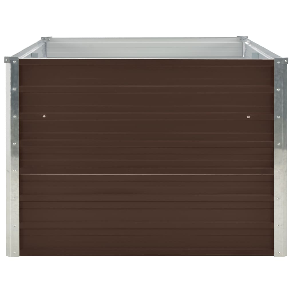 Raised Garden Bed 160x80x45 cm Galvanised Steel Brown