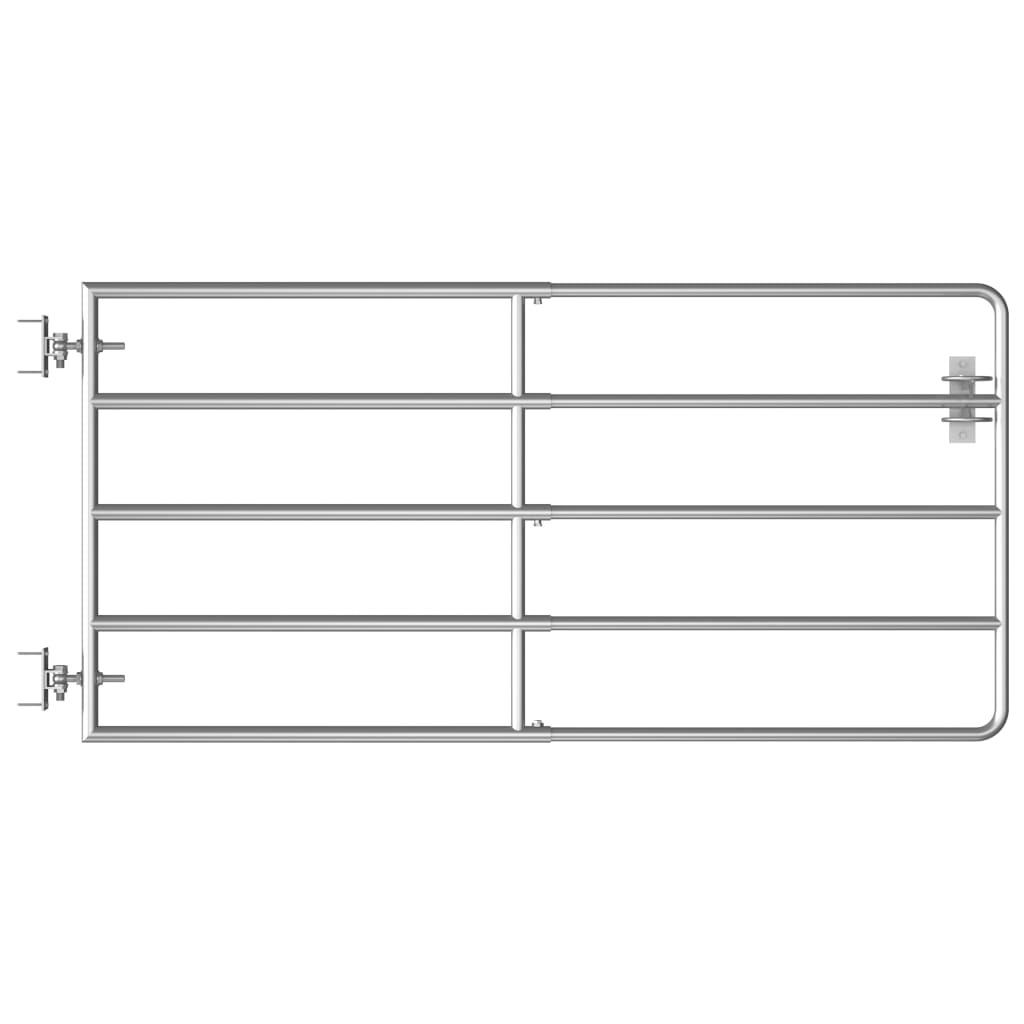 5 Bar Field Gate Steel (95-170)x90 cm Silver