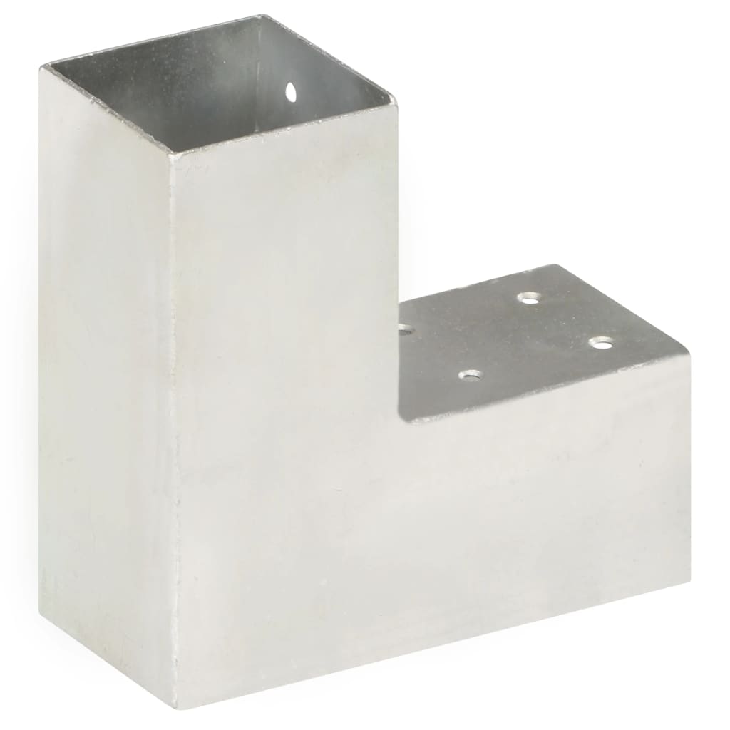 Post Connectors 4 pcs L Shape Galvanised Metal 71x71 mm