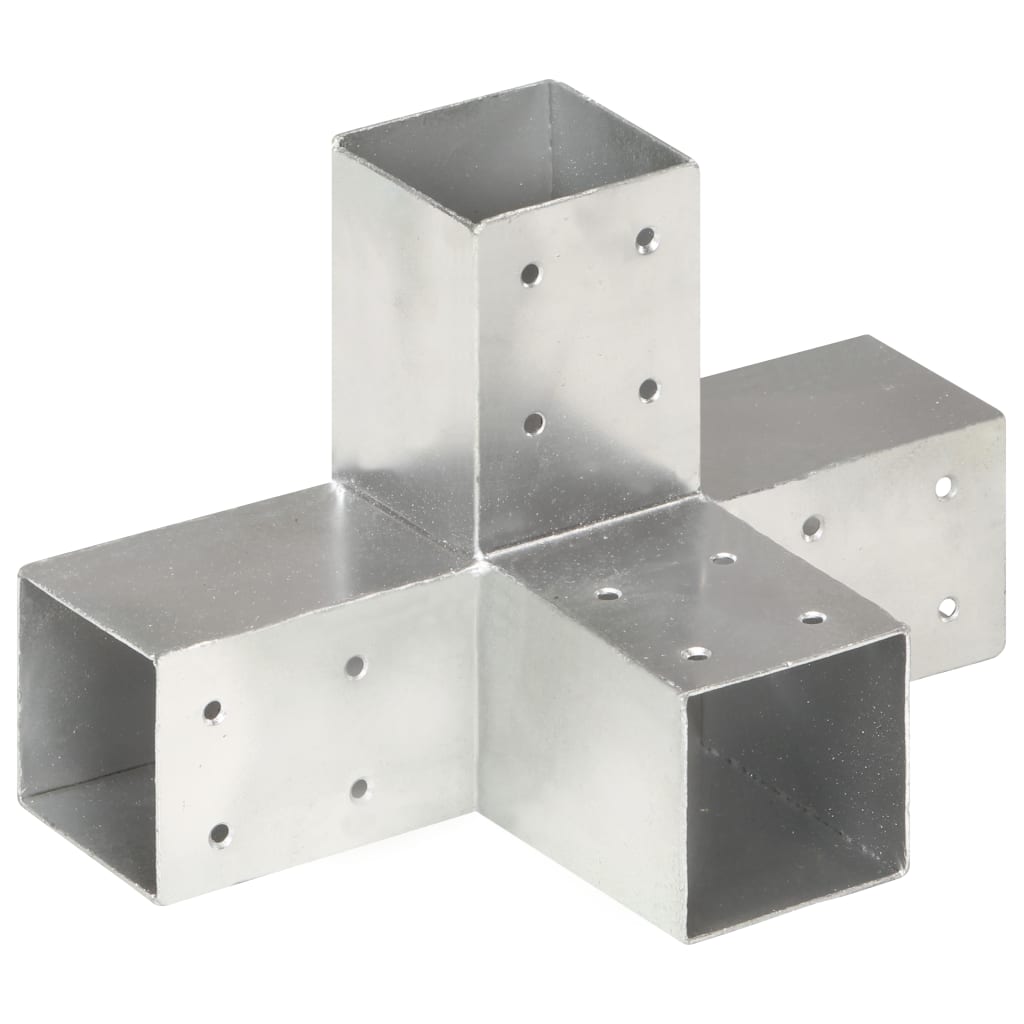 Post Connector X Shape Galvanised Metal 71x71 mm