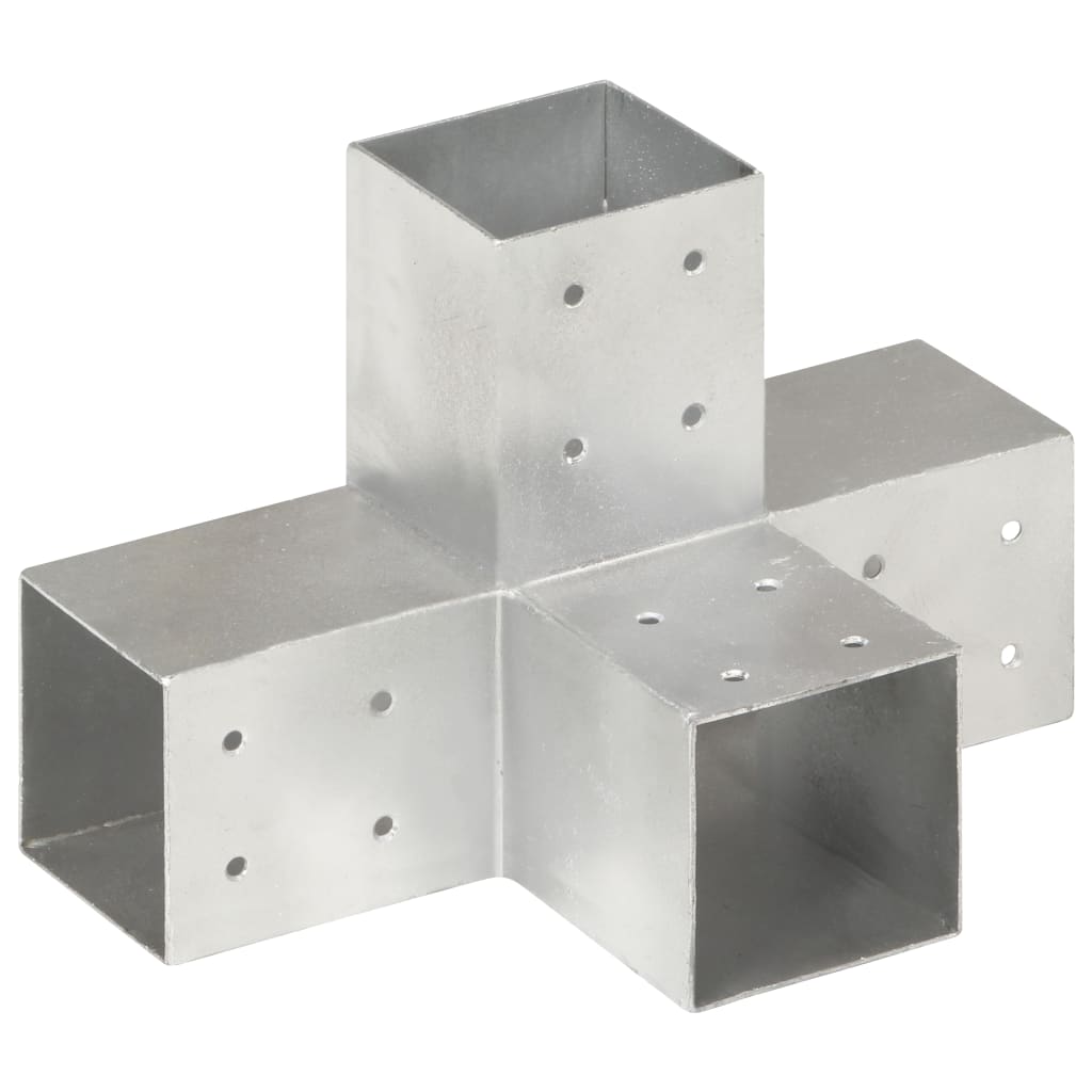 Post Connector X Shape Galvanised Metal 81x81 mm