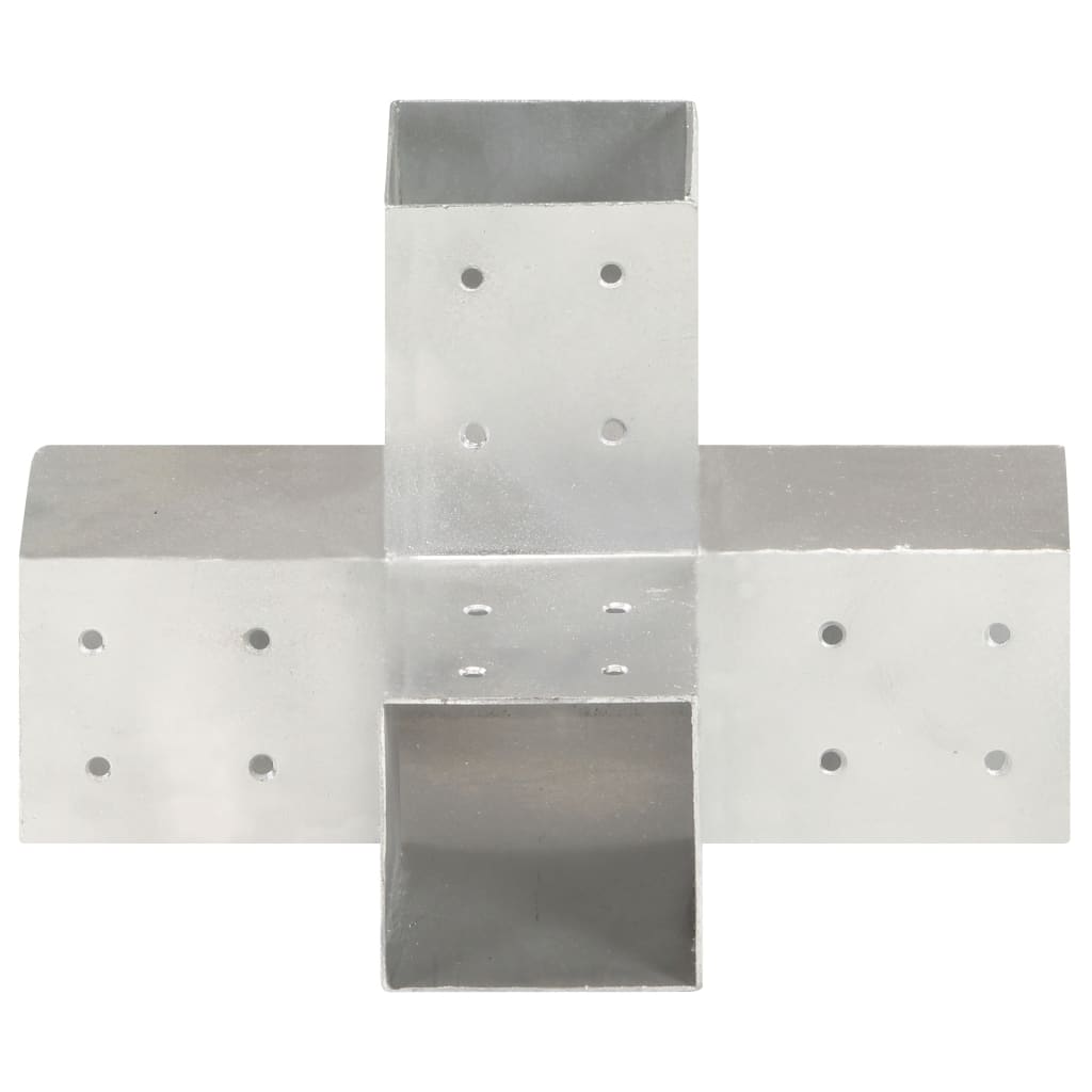 Post Connector X Shape Galvanised Metal 81x81 mm