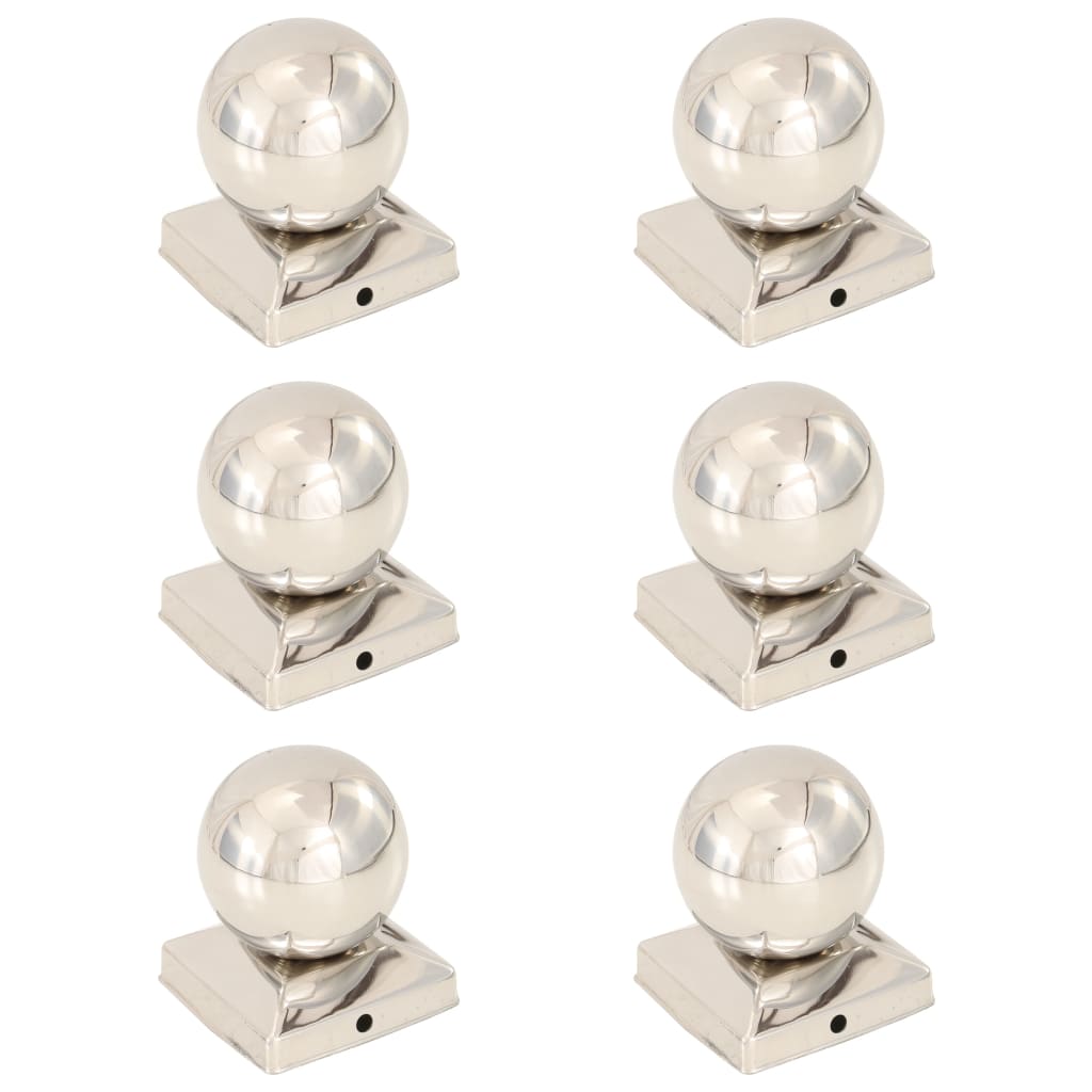 Post Caps 6 pcs Globe Final Stainless Steel 91x91 mm