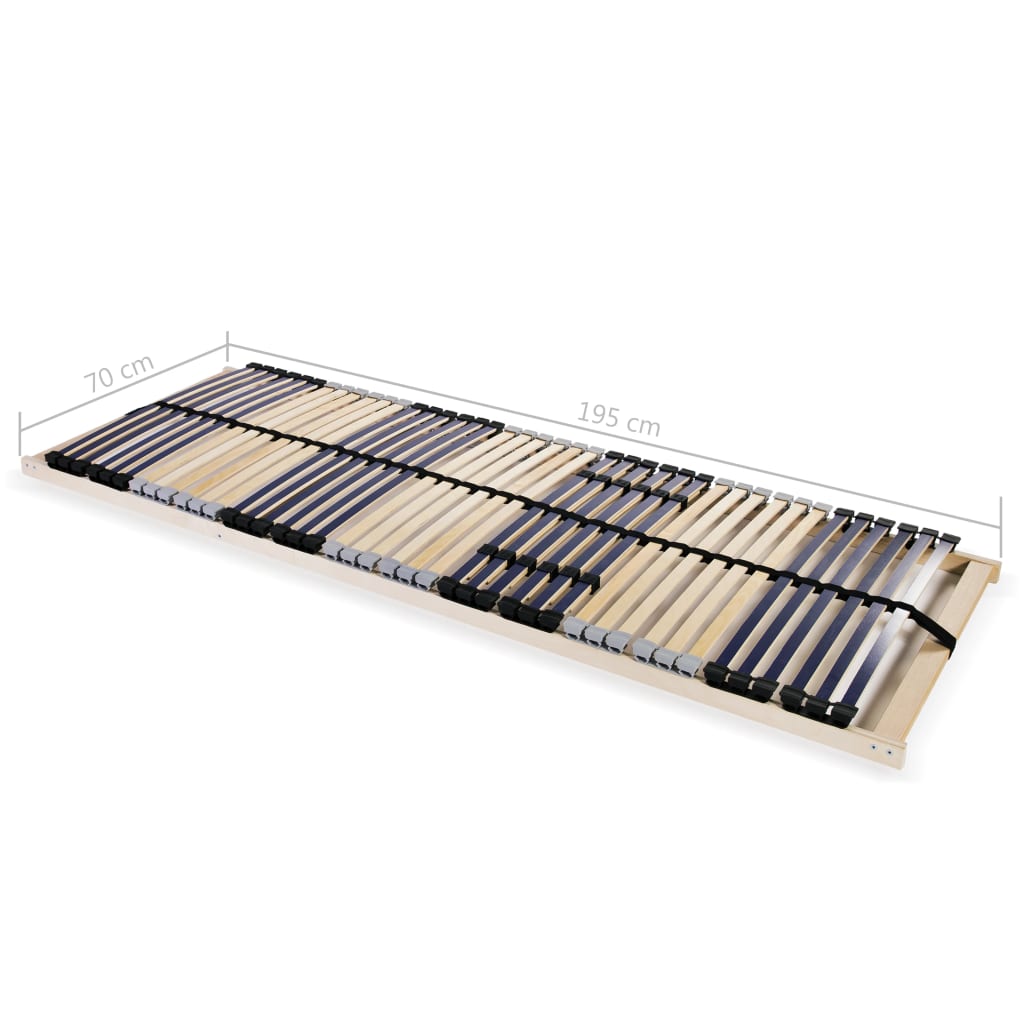 Slatted Bed Bases without Mattress 2 pcs with 42 Slats 70x200 cm