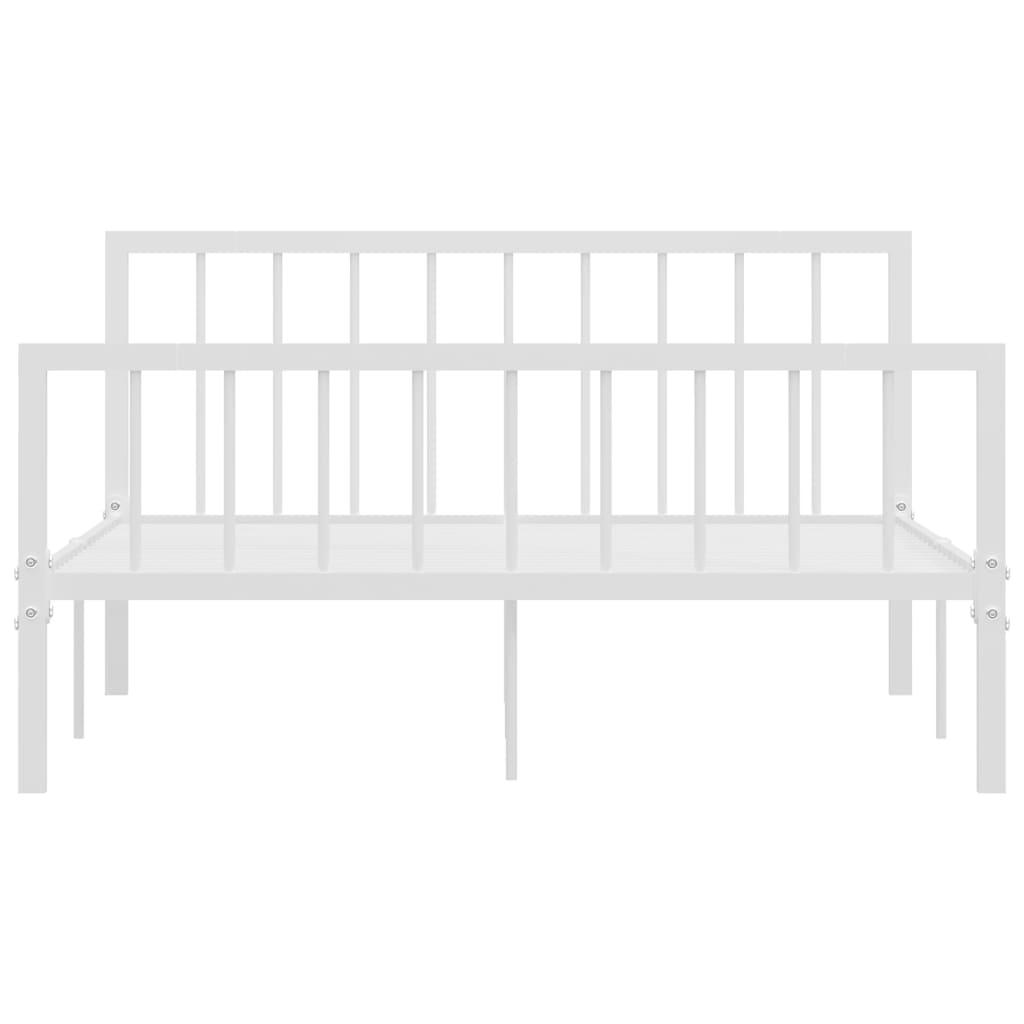 284565 vidaXL Bed Frame without Mattress White Metal 140x200 cm