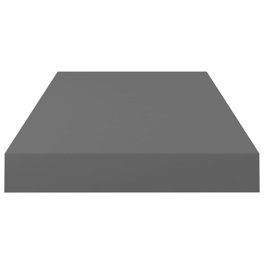 Floating Wall Shelf High Gloss Grey 50x23x3.8 cm MDF