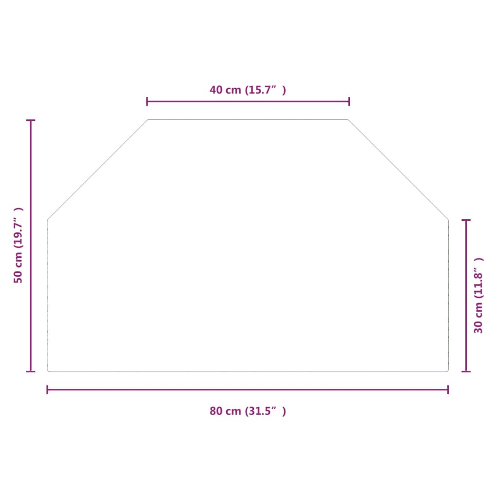 Fireplace Glass Plate Hexagon 80x50 cm