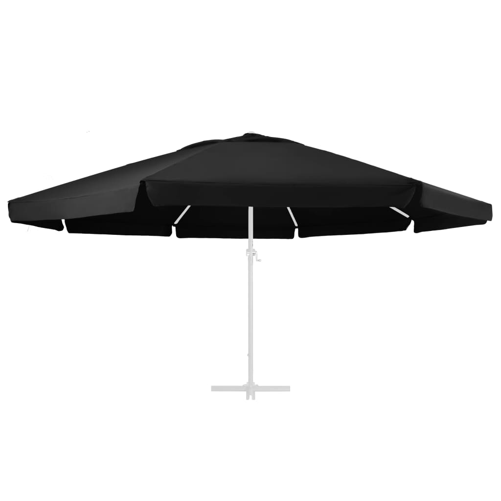 Replacement Fabric for Outdoor Parasol Black 610 cm