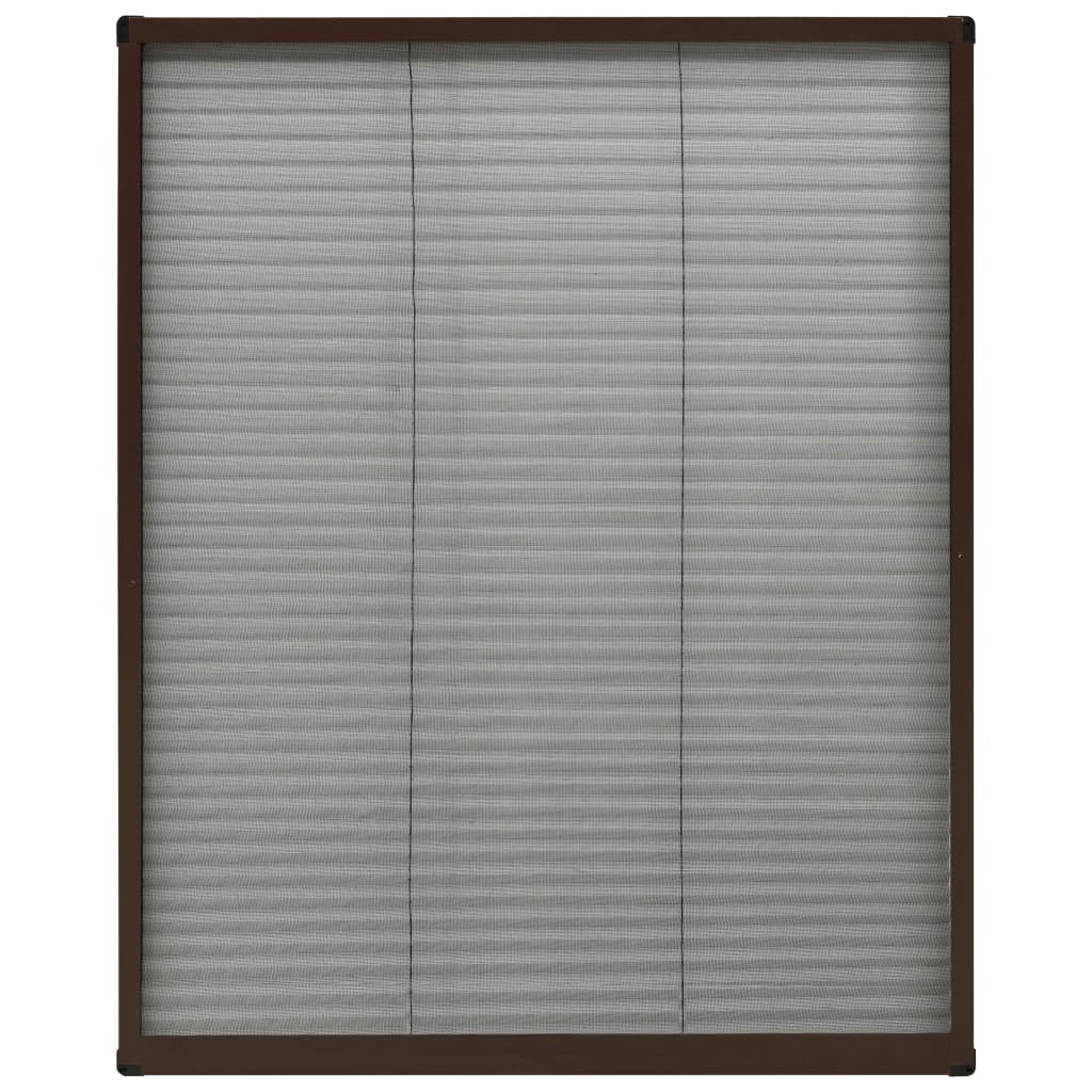 Plisse Insect Screen for Windows Aluminium Brown 60x80 cm
