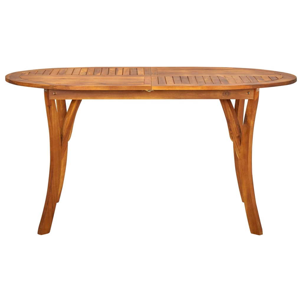 7 Piece Garden Dining Set 150x90 cm Solid Acacia Wood