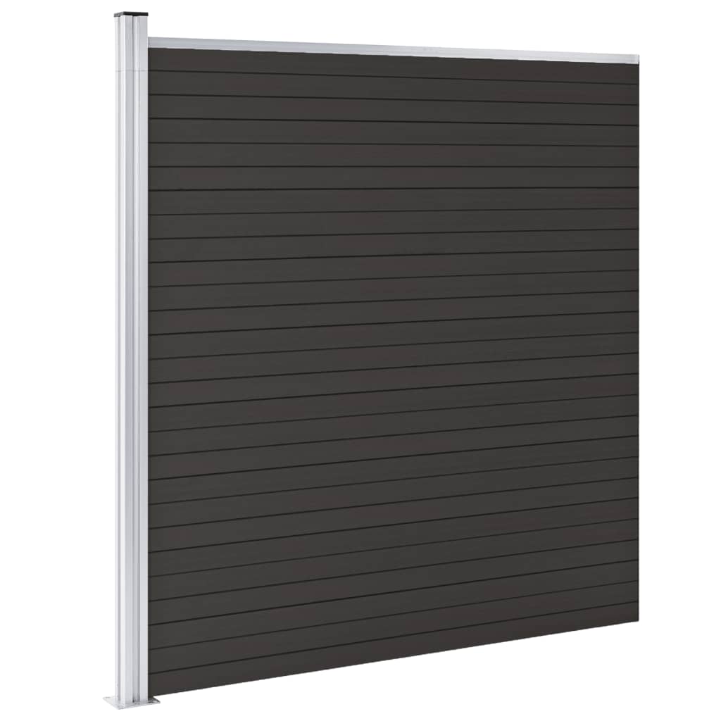Fence Panel WPC 175x186 cm Black