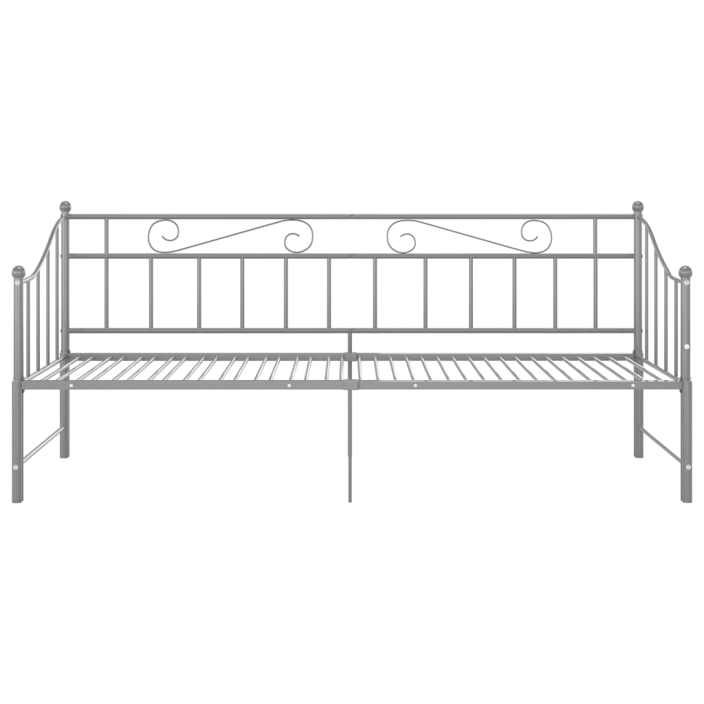 Pull-out Sofa Bed Frame without Mattress Grey Metal 90x200 cm