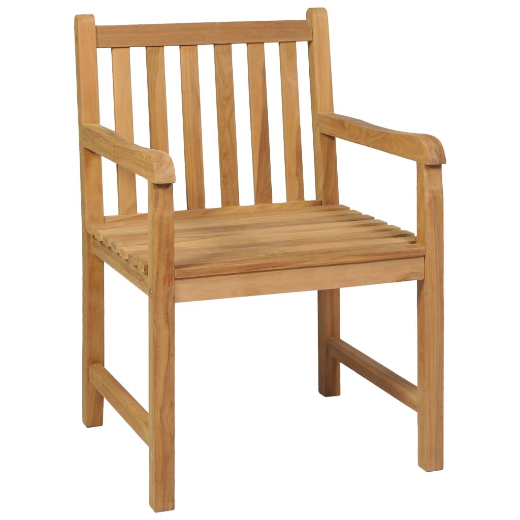 5 Piece Garden Dining Set 140x80 cm Solid Teak Wood