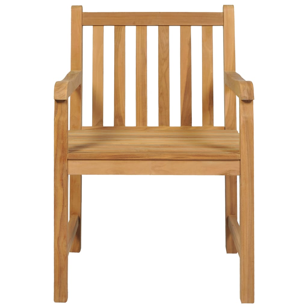 5 Piece Garden Dining Set 140x80 cm Solid Teak Wood