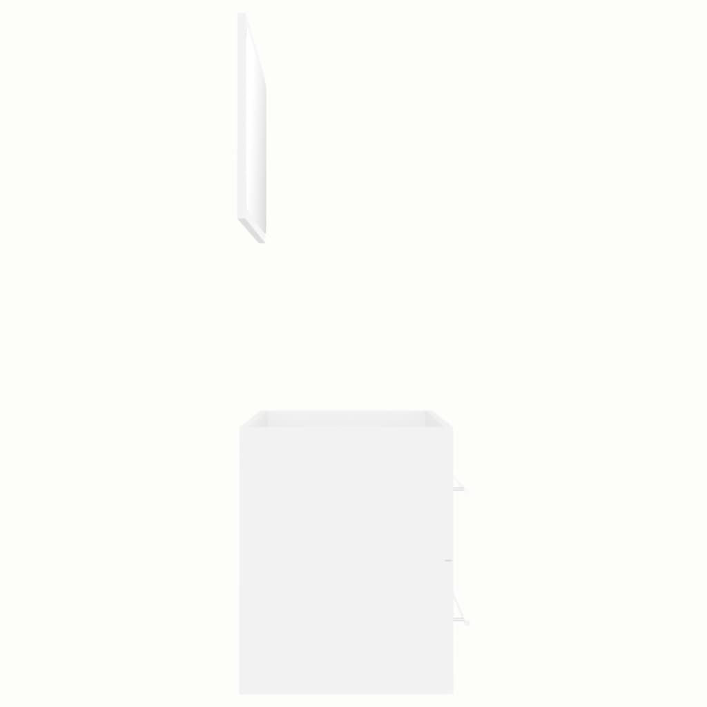 2 Piece Bathroom Furniture Set White Engineered Wood