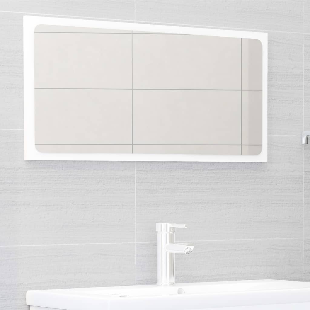 2 Piece Bathroom Furniture Set White Engineered Wood