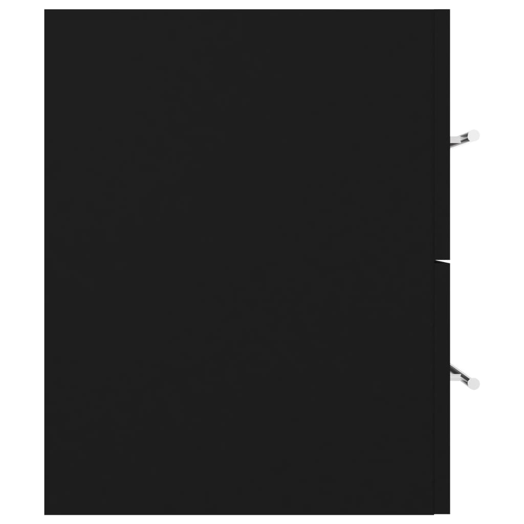 2 Piece Bathroom Furniture Set Black Engineered Wood