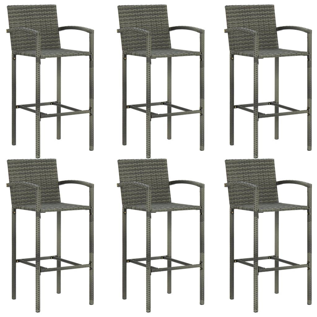 7 Piece Garden Bar Set Grey