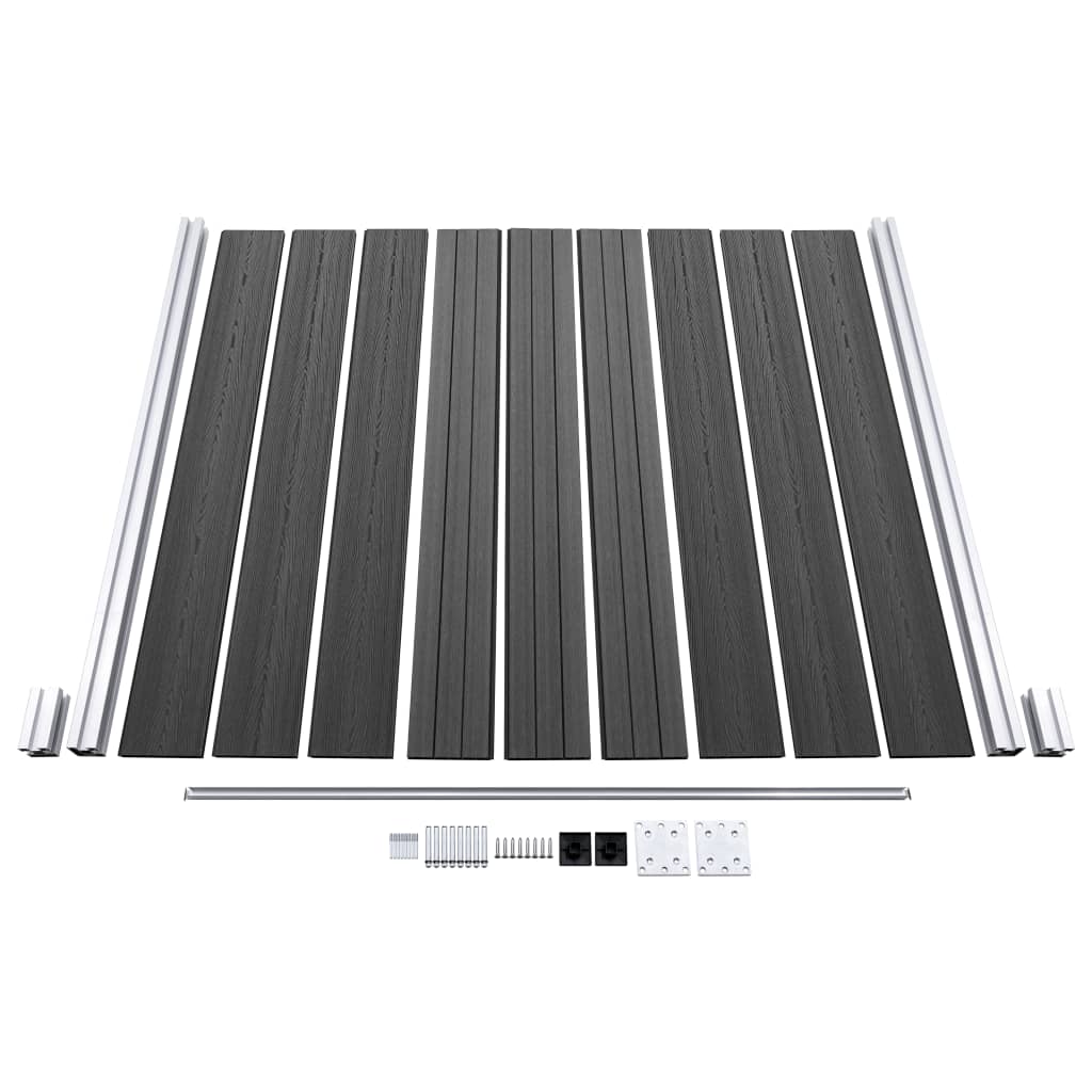 Fence Panel Set WPC 526x186 cm Black