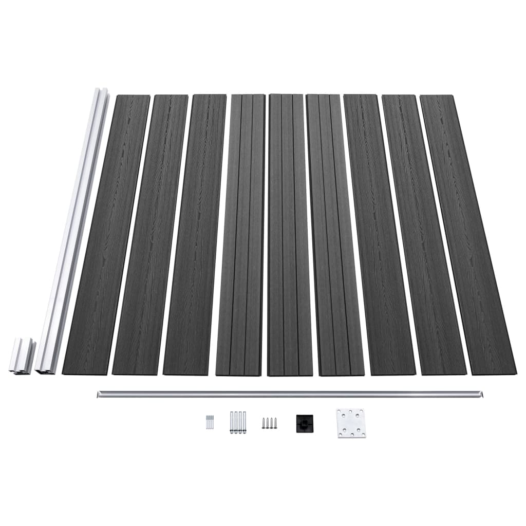 Fence Panel Set WPC 526x186 cm Black
