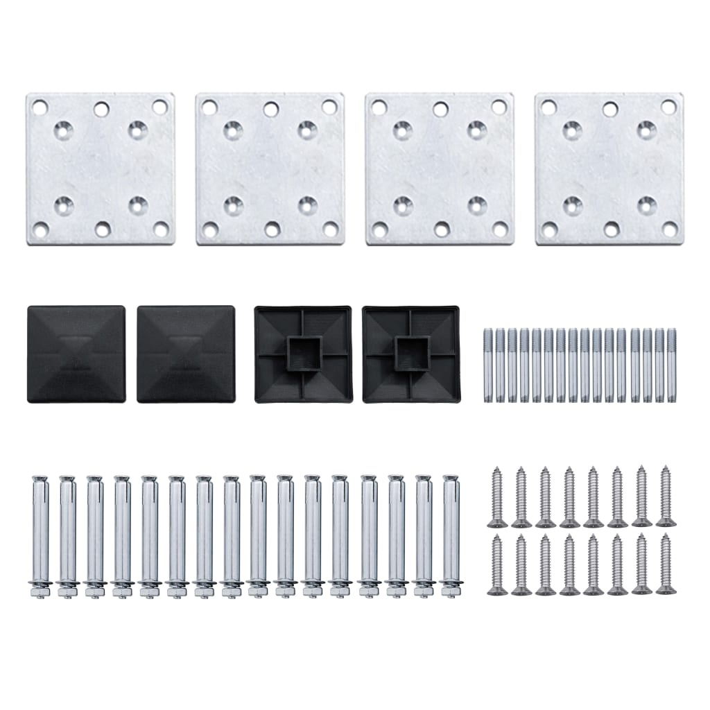 Fence Panel Set WPC 526x186 cm Black