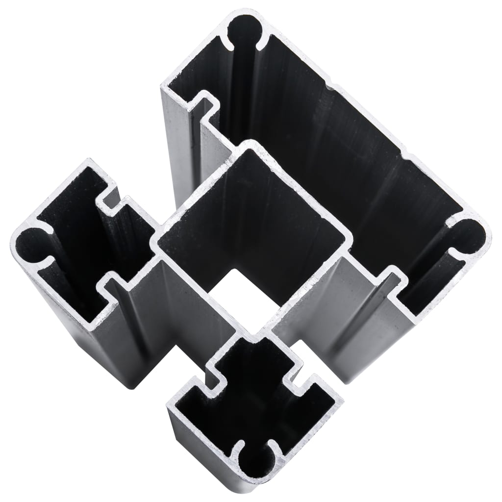 Fence Panel Set WPC 526x186 cm Black