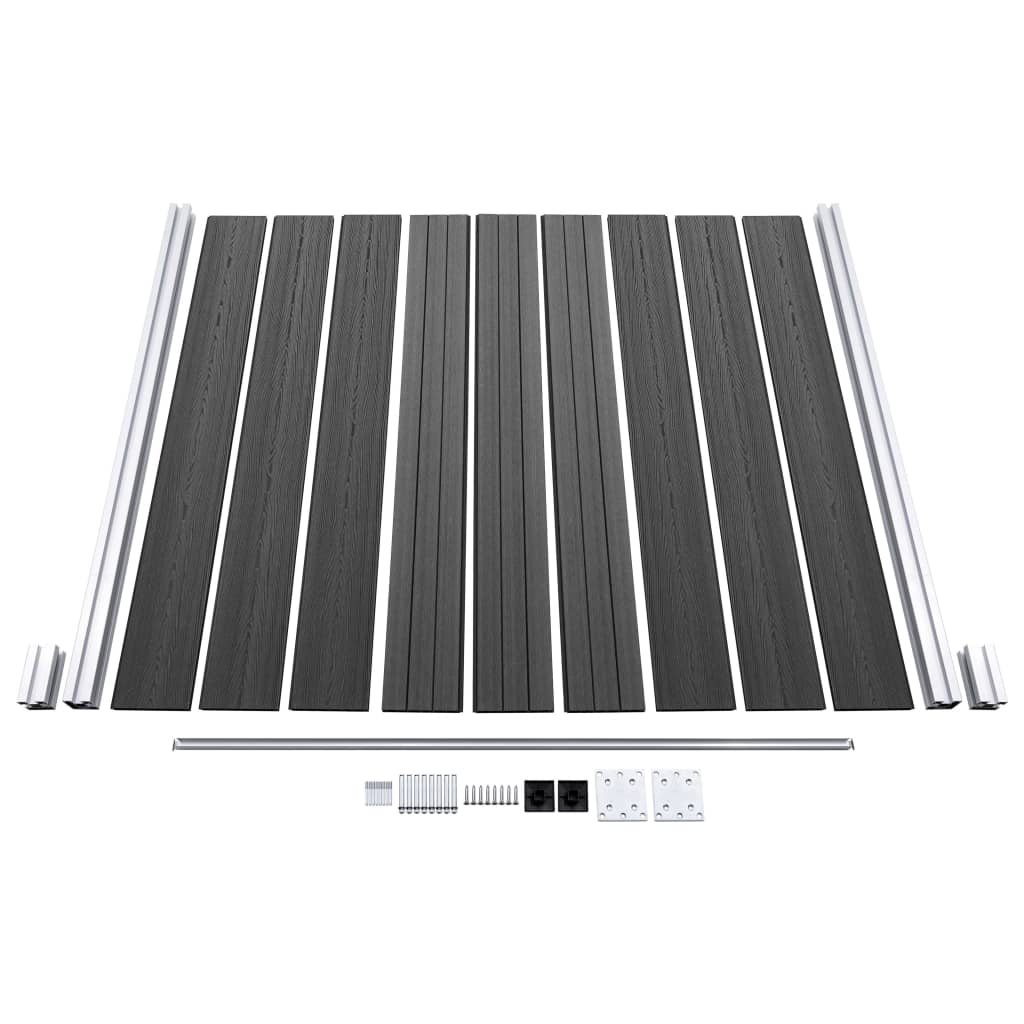 Fence Panel Set WPC 699x186 cm Black
