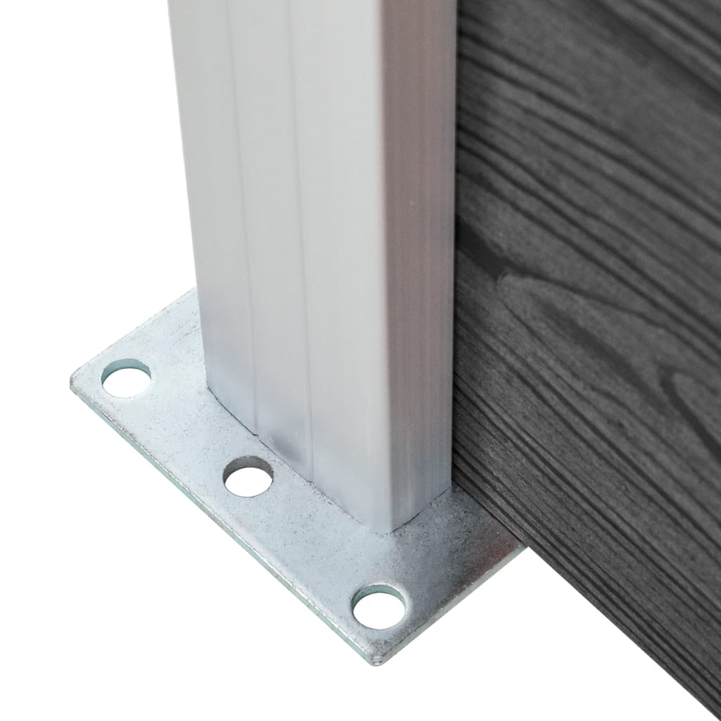 Fence Panel Set WPC 699x186 cm Black