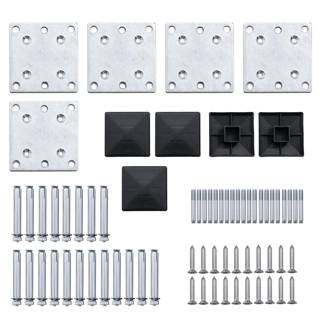 Fence Panel Set WPC 699x186 cm Black