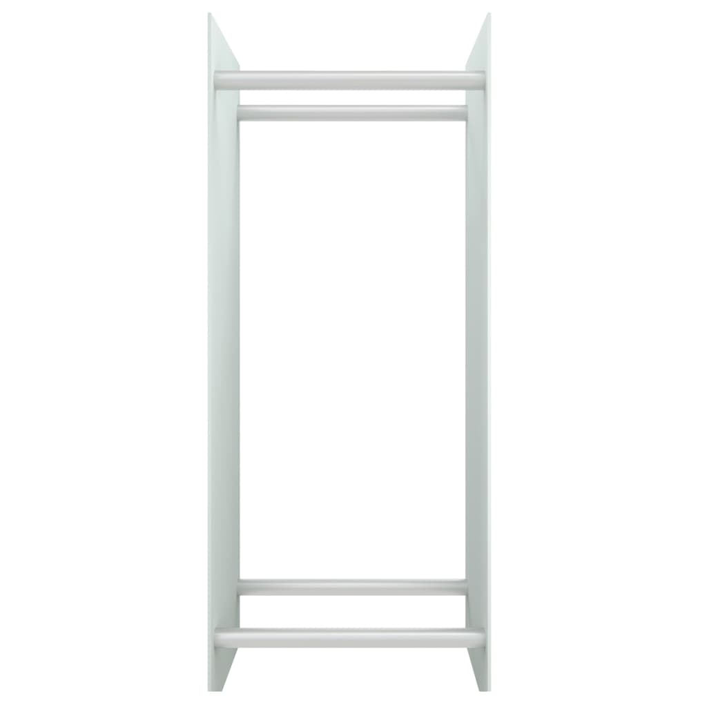 Firewood Rack White 40x35x100 cm Tempered Glass