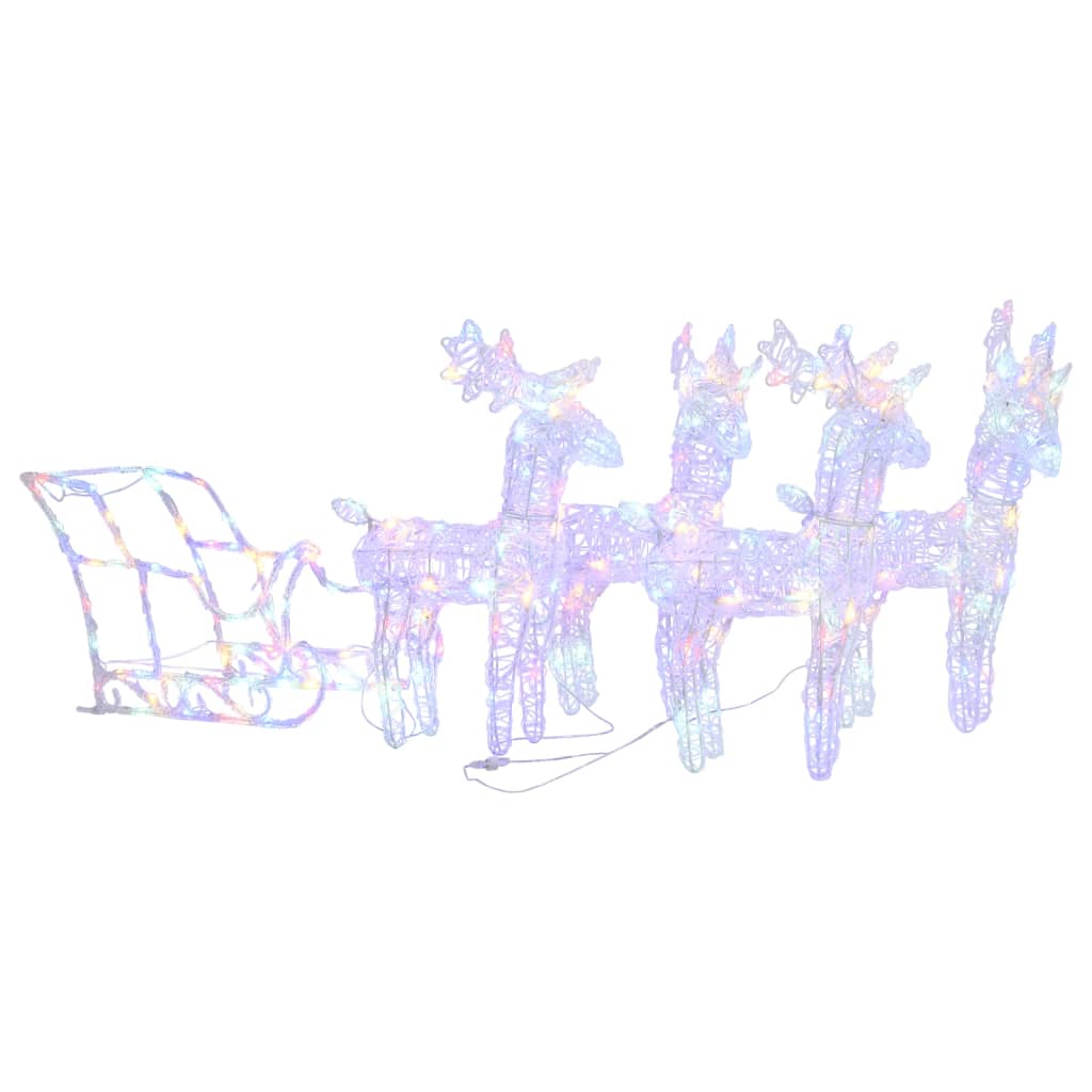 Reindeers & Sleigh Christmas Decoration 280x28x55 cm Acrylic