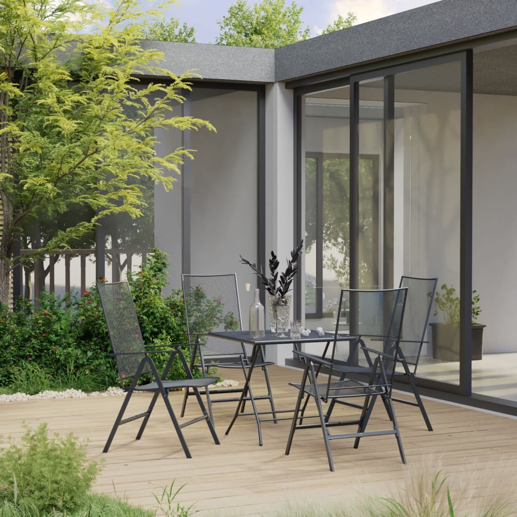 5 Piece Garden Dining Set Steel Anthracite