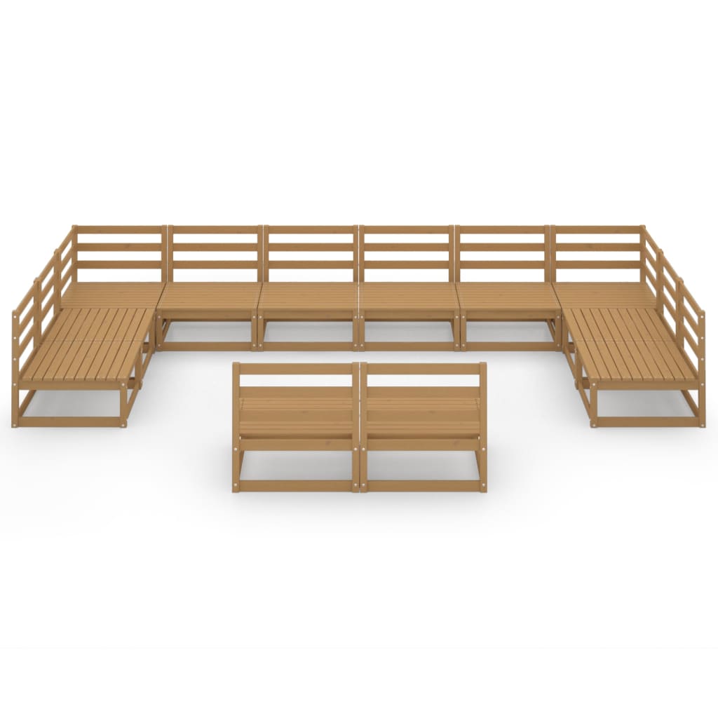 12 Piece Garden Lounge Set Solid Pinewood