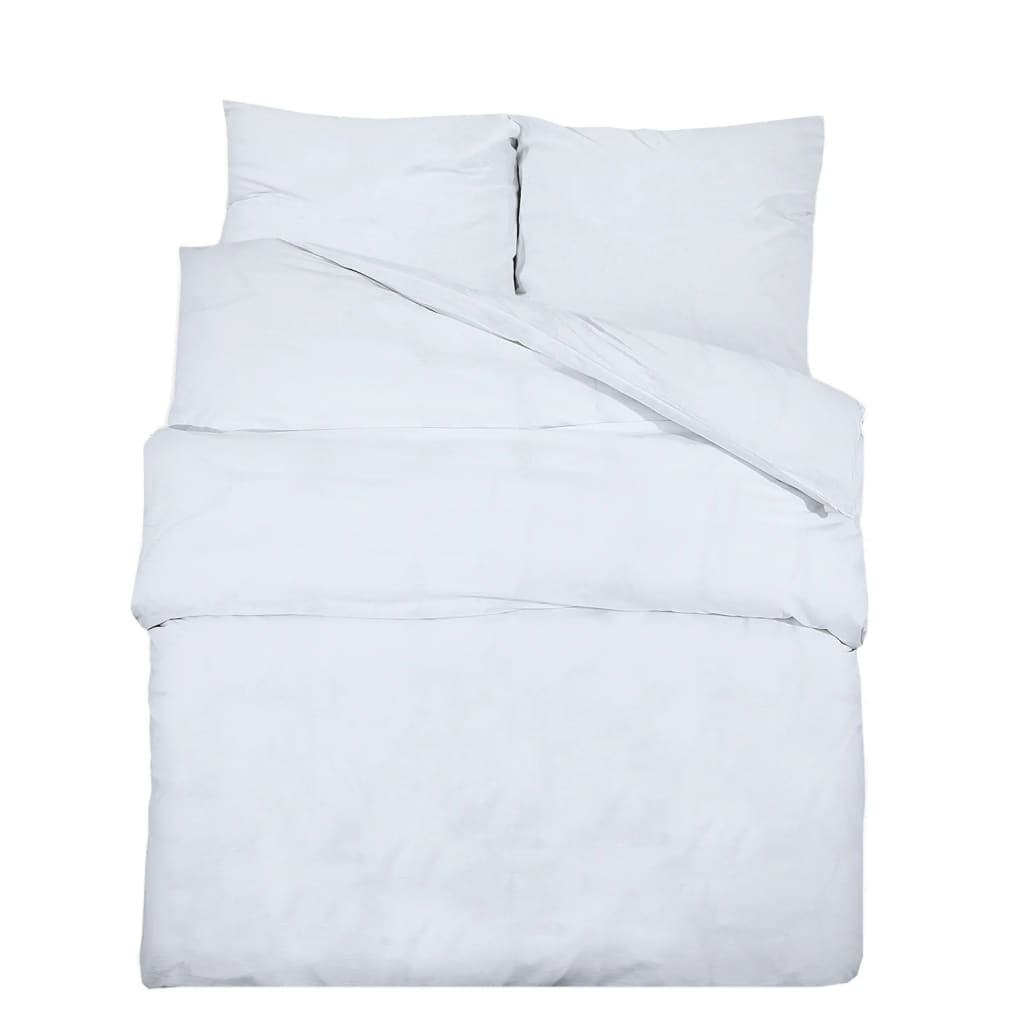 Duvet Cover Set White 220x240 cm Light-weight Microfiber
