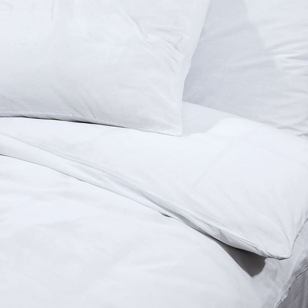 Duvet Cover Set White 220x240 cm Light-weight Microfiber