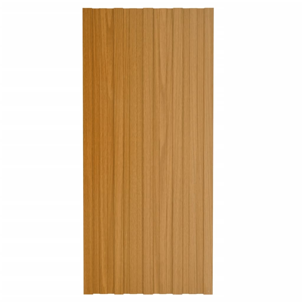 Roof Panels 36 pcs Galvanised Steel Light Wood 100x45 cm