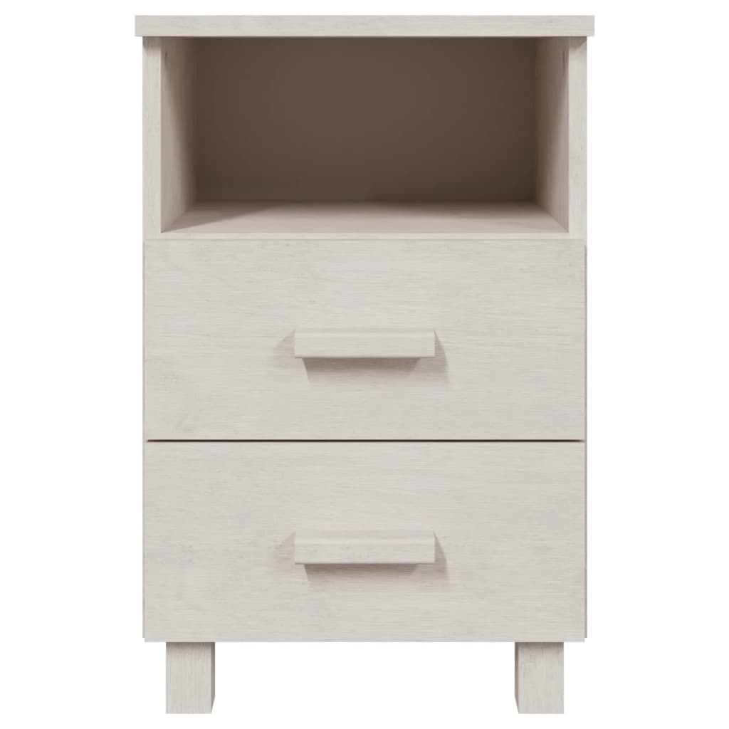 Bedside Cabinet HAMAR White 40x35x62 cm Solid Wood Pine