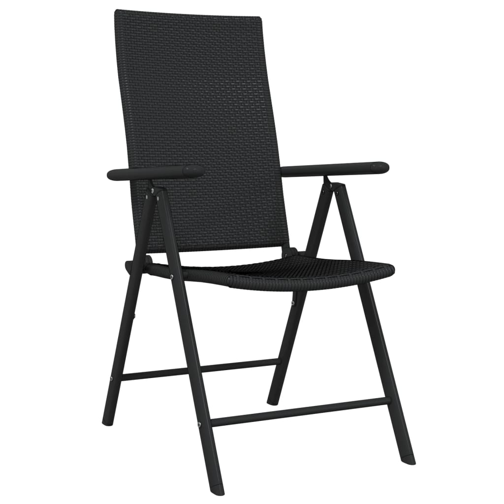 5 Piece Garden Dining Set Black