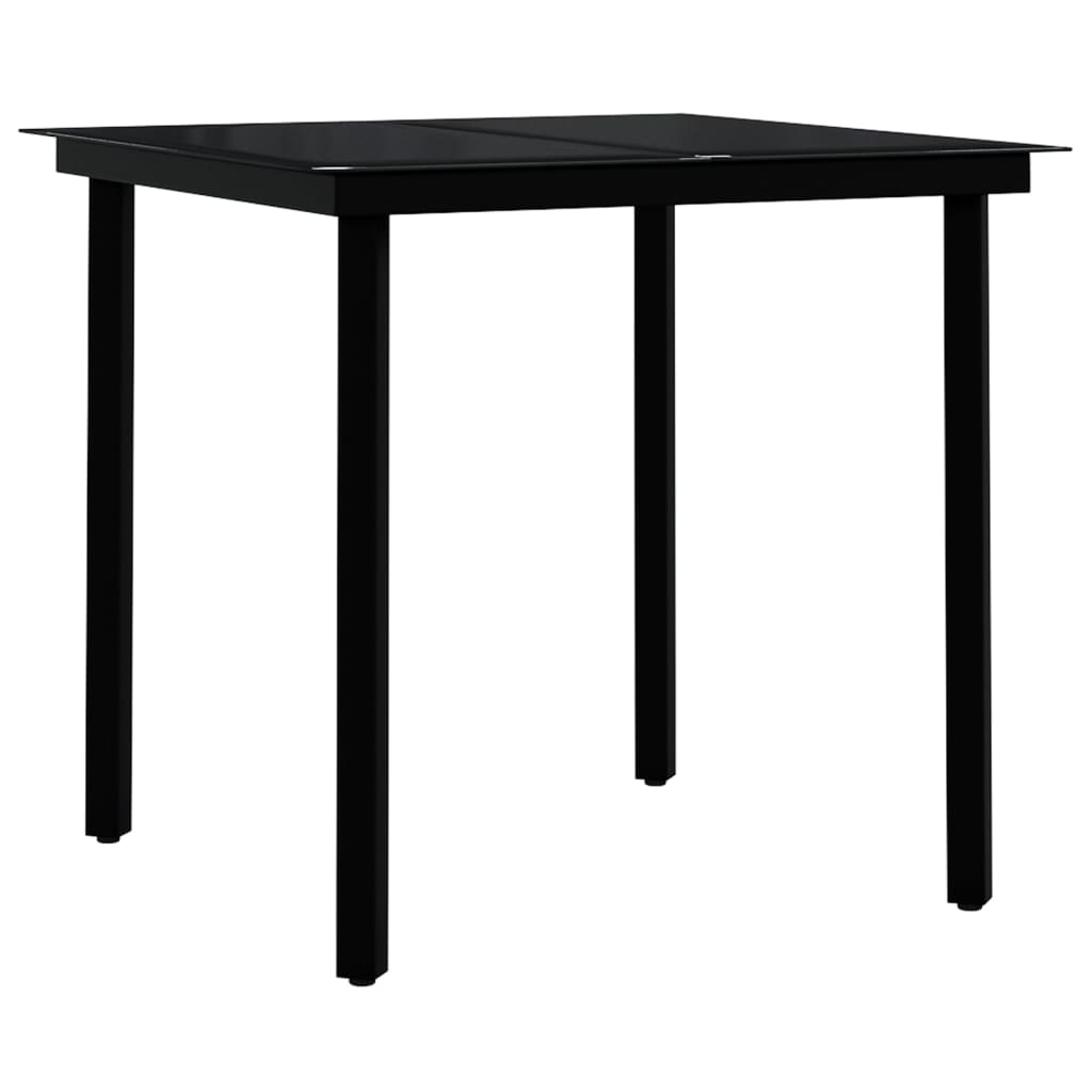 5 Piece Garden Dining Set Grey and Black