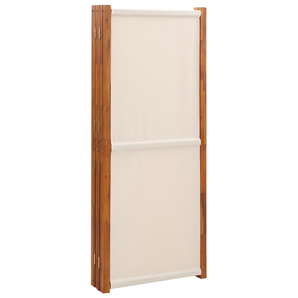6-Panel Room Divider Cream White 420x180 cm
